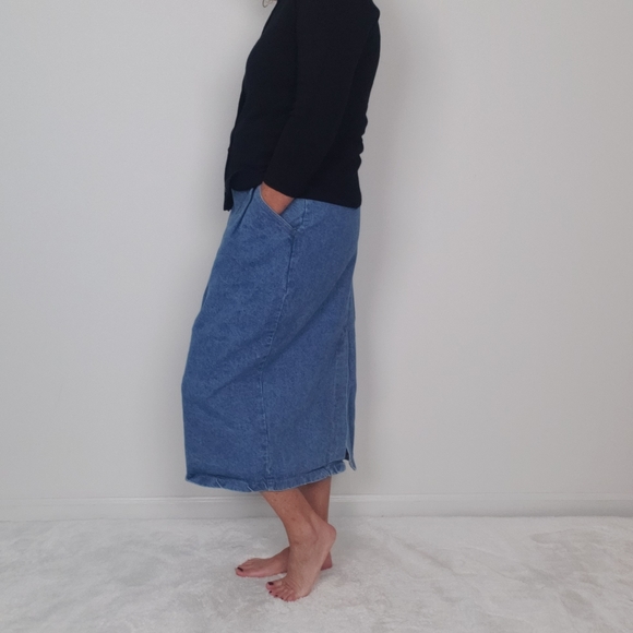American Profile Midi Denim Skirt - Picture 7 of 13